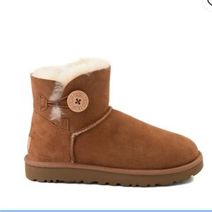 Womens UGG® Mini Bailey Button Boot - Chestnut